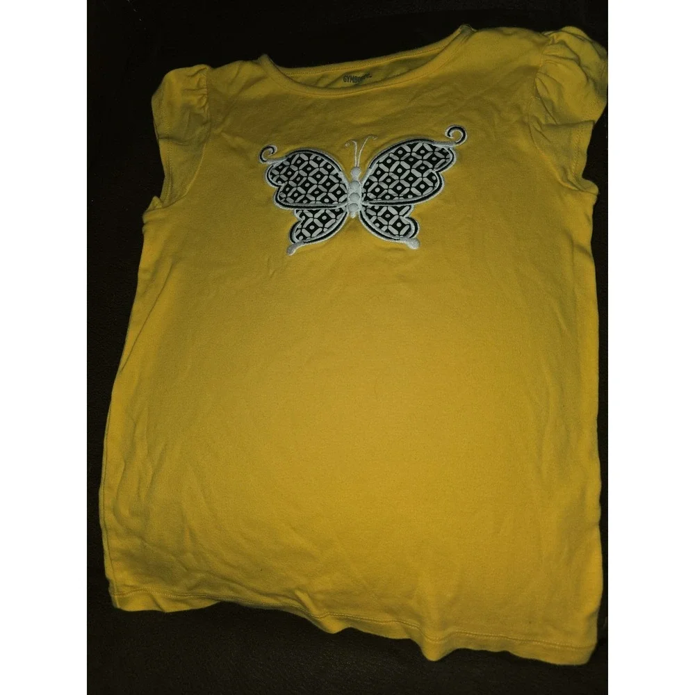Gymboree yellow and black butterfly top size 10
